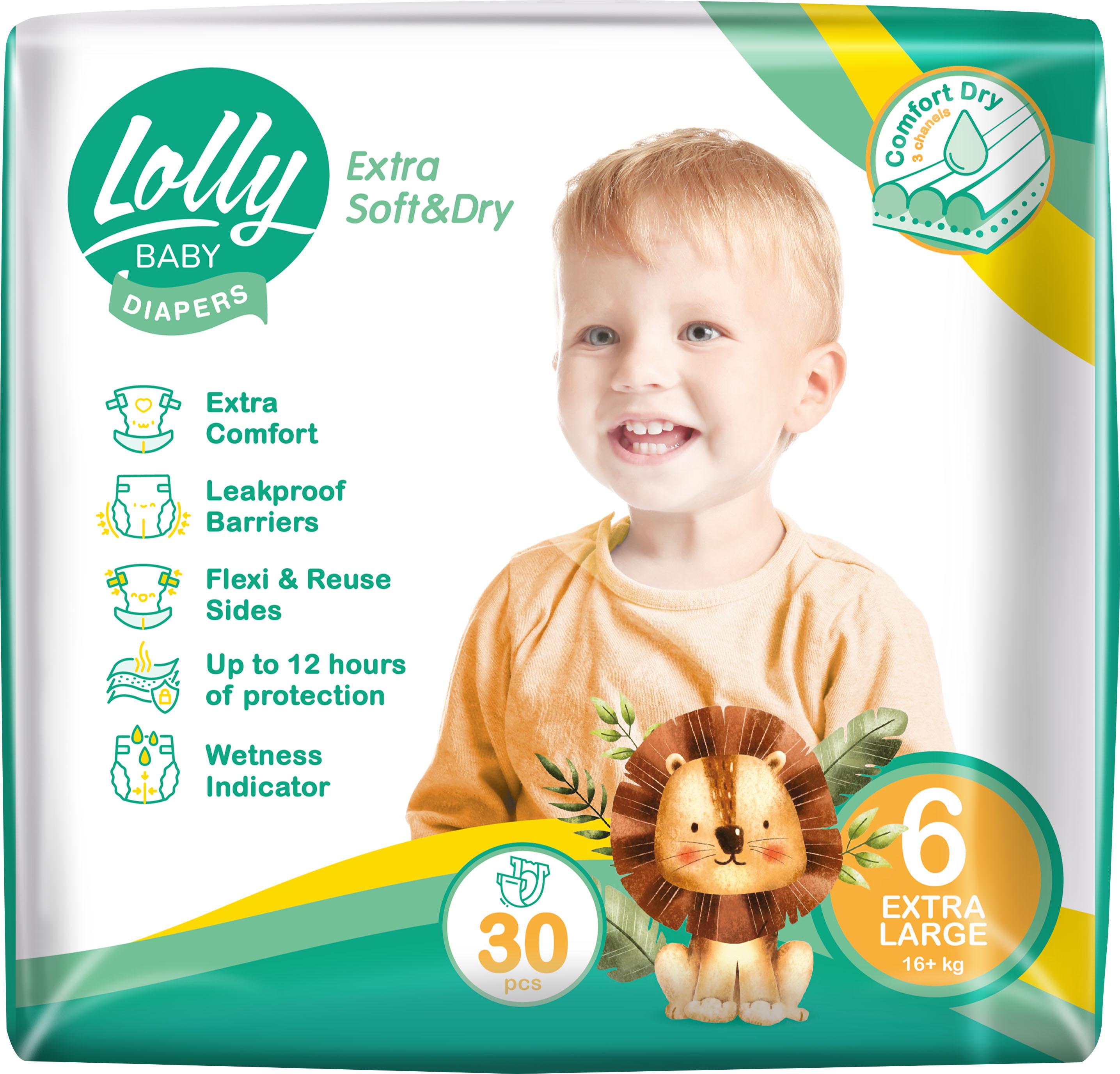 Підгузки дитячі Lolly Baby Extra Soft & Dry 6 16+ кг 30 шт. (18971)