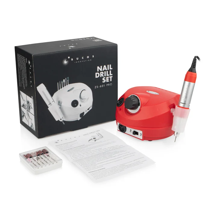 Фрезер для маникюра BUCOS Nail Drill ZS-601 PRO 45 Вт 35000 об. Red - фото 6