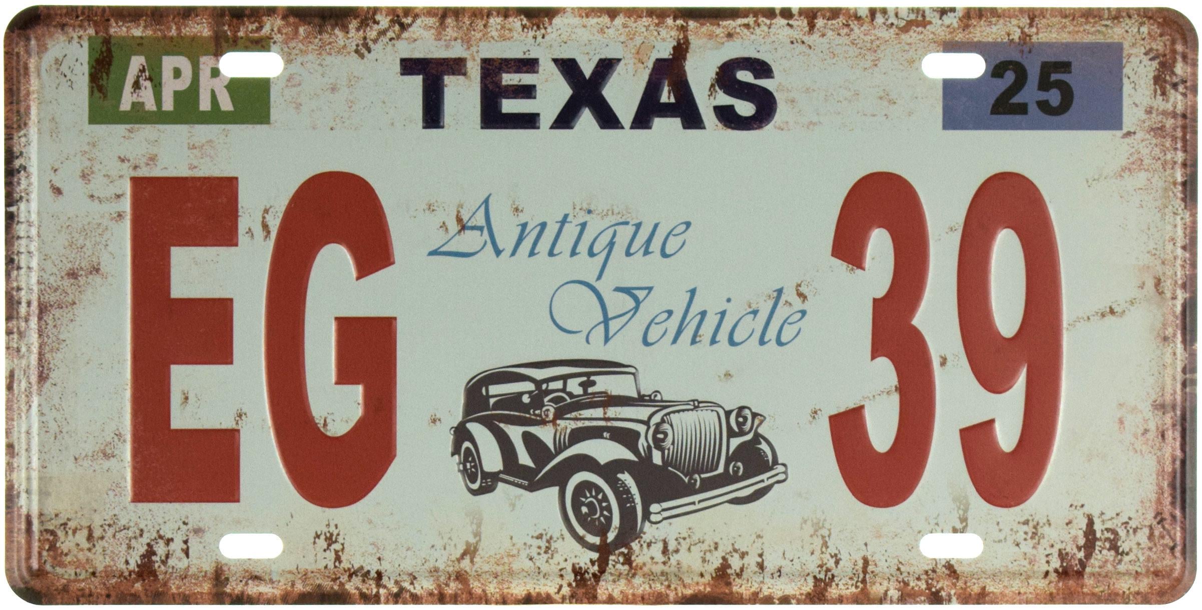 Табличка металлическая Техас/Texas EG 39 15x30 см