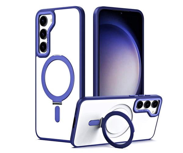 Чехол - накладка Magsafe Magnetic Ring для Samsung Galaxy S23 Plus с магнитным кольцом Синий