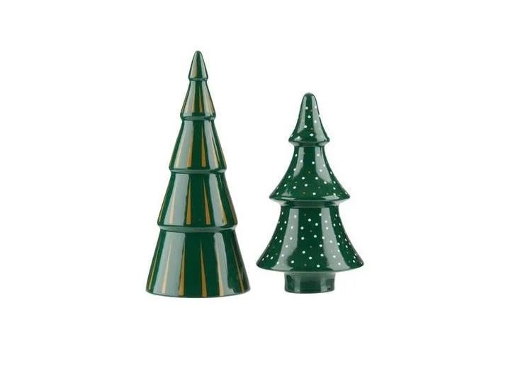 Набор статуэток новогодних Елки 17/19 см из доломита 2 шт. Зеленый (b1e7a949)