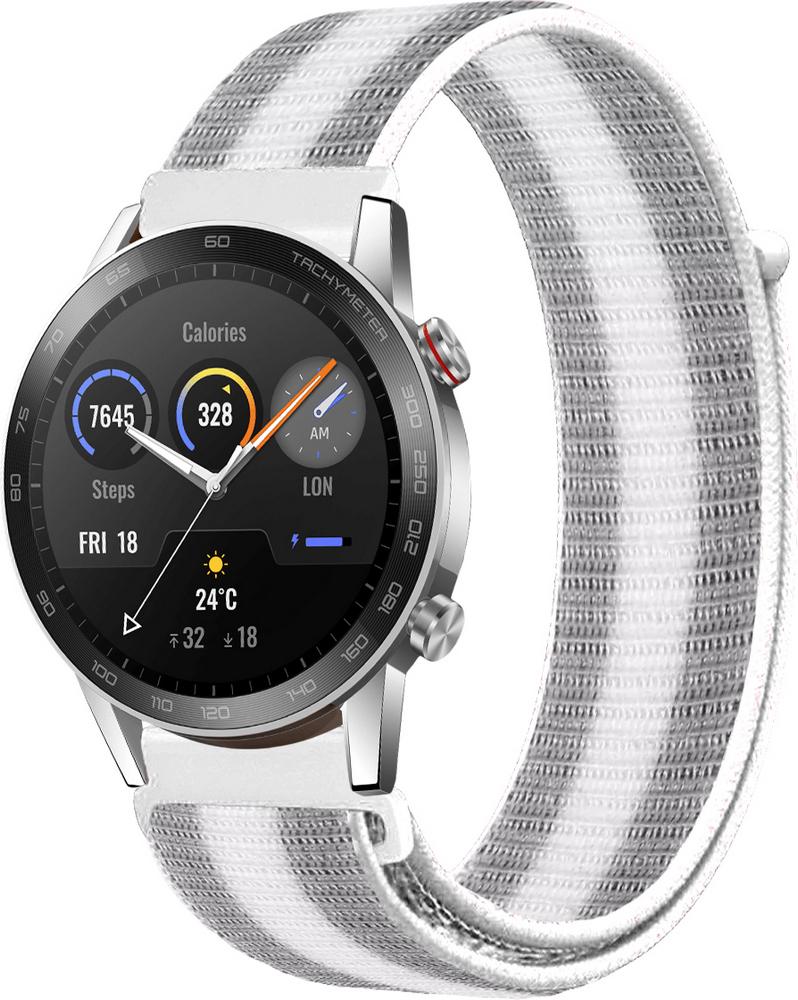 Ремешок нейлоновый Sport Loop для Honor Magic Watch 2 46 мм Silver/White (17685-58)