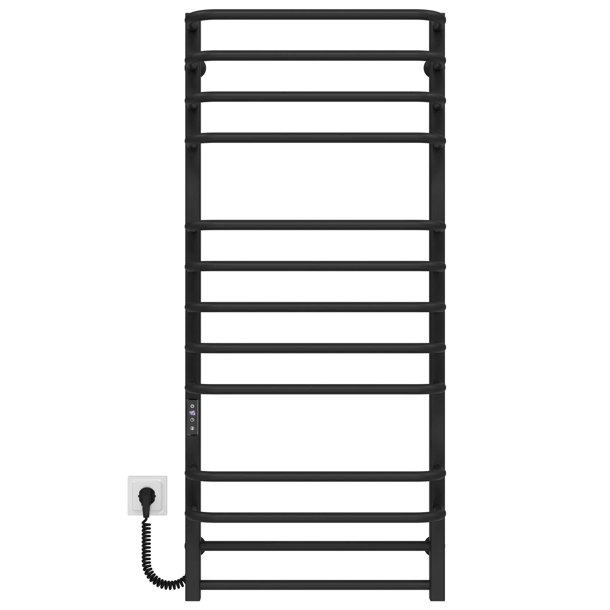 Полотенцесушитель электрический Deffi Lux П13 JD04 нержавеющая сталь 500х1200 мм Черный (A.LU.120.50.13.EBL2)