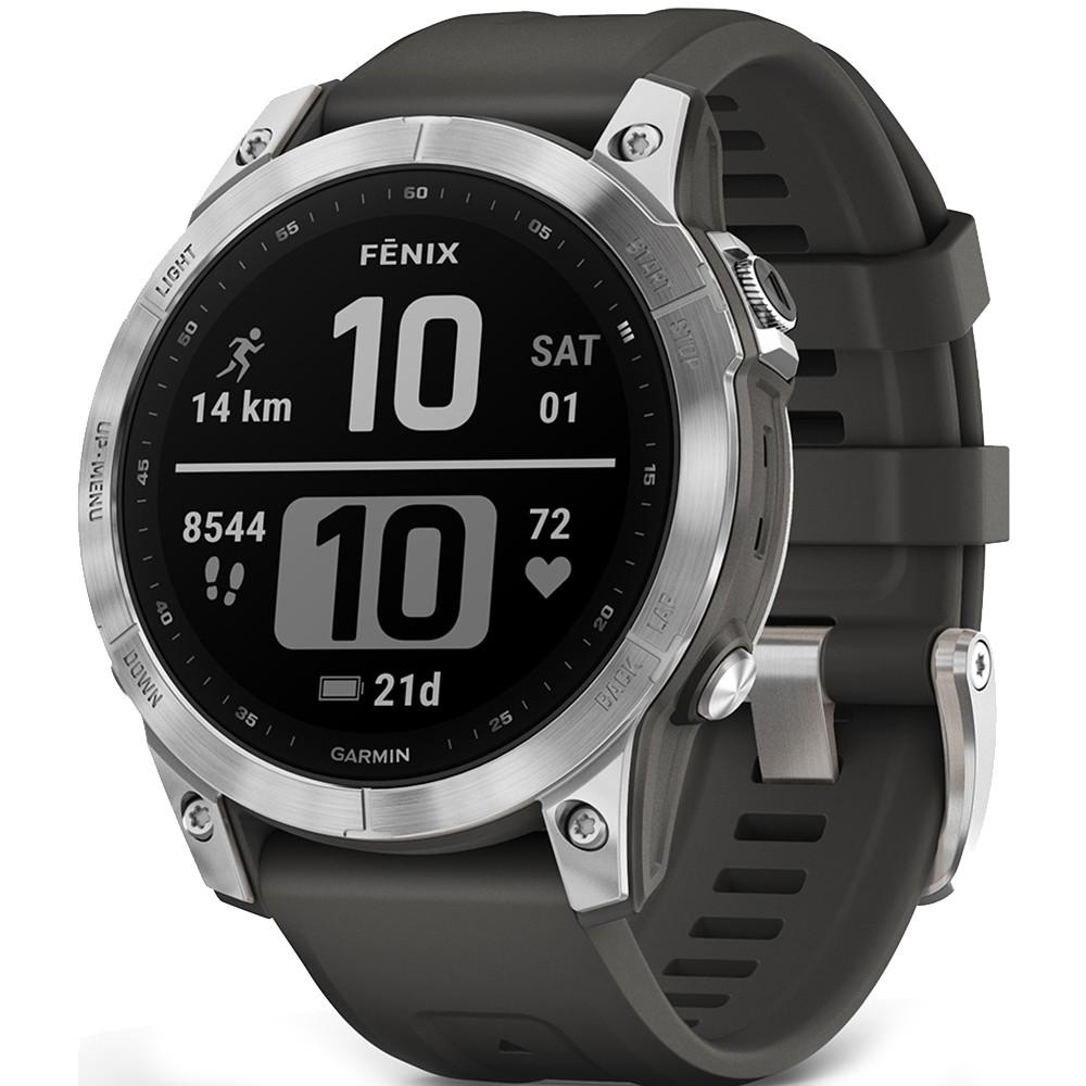 Смарт-годинник Garmin fenix 7 Silver with Graphite band (010-02540-01) Смарт-годинник Garmin fenix 7 Silver with Graphite band (010-02540-01)