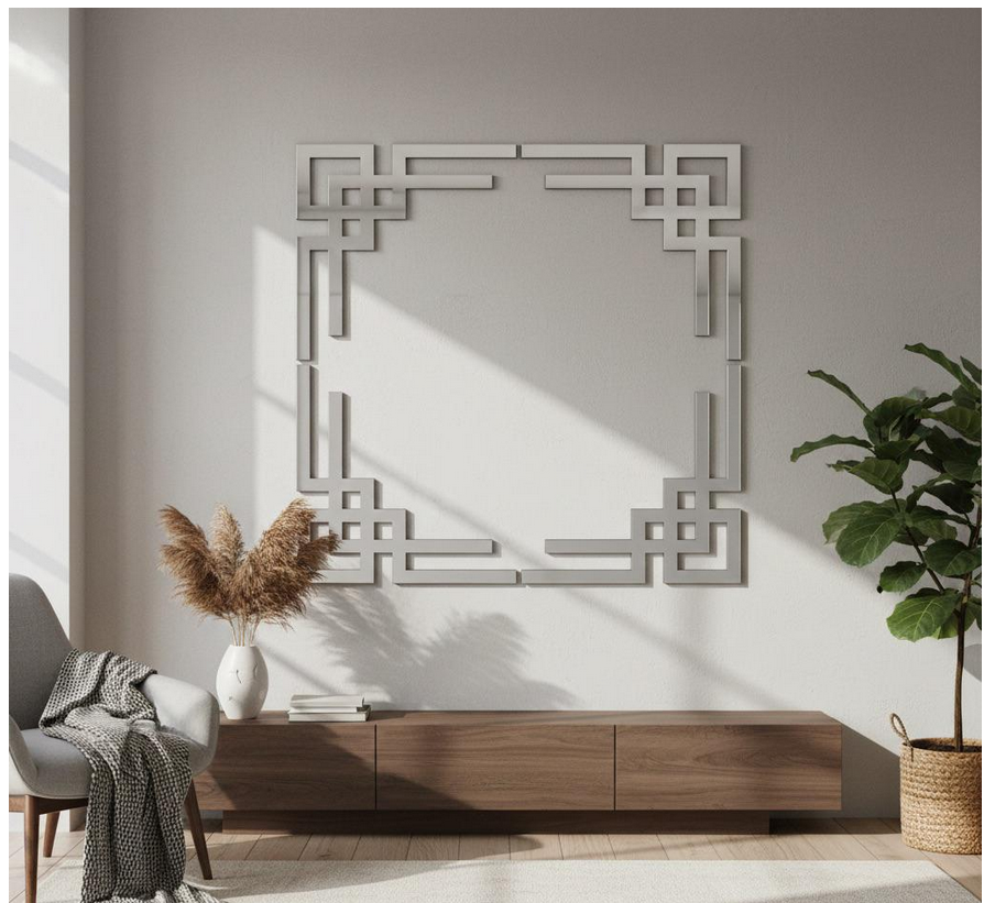 Набор Угловой зеркальный узор DFA для декора стен и мебели 4 шт. Серебристый (YA00093-1-S)