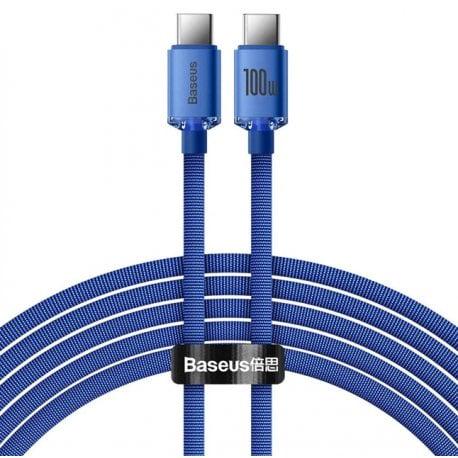 Кабель Baseus Crystal Shine Series Type-C to Type-C 100W 1.2 м Blue (CAJY000603)