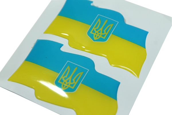 Наклейка рельєфна Flag UKRAINE 8х4 см 2 шт. - фото 2