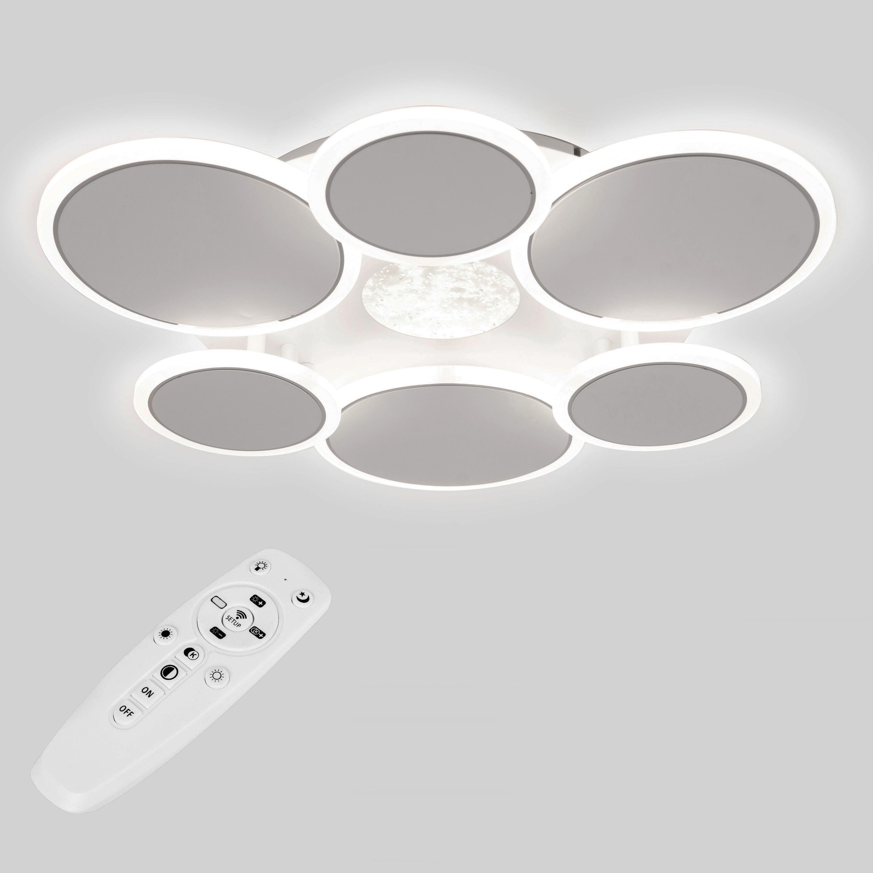 Люстра потолочная светодиодная Sunlight 5890/4+4 136 Вт 52 см Белый (21879315)