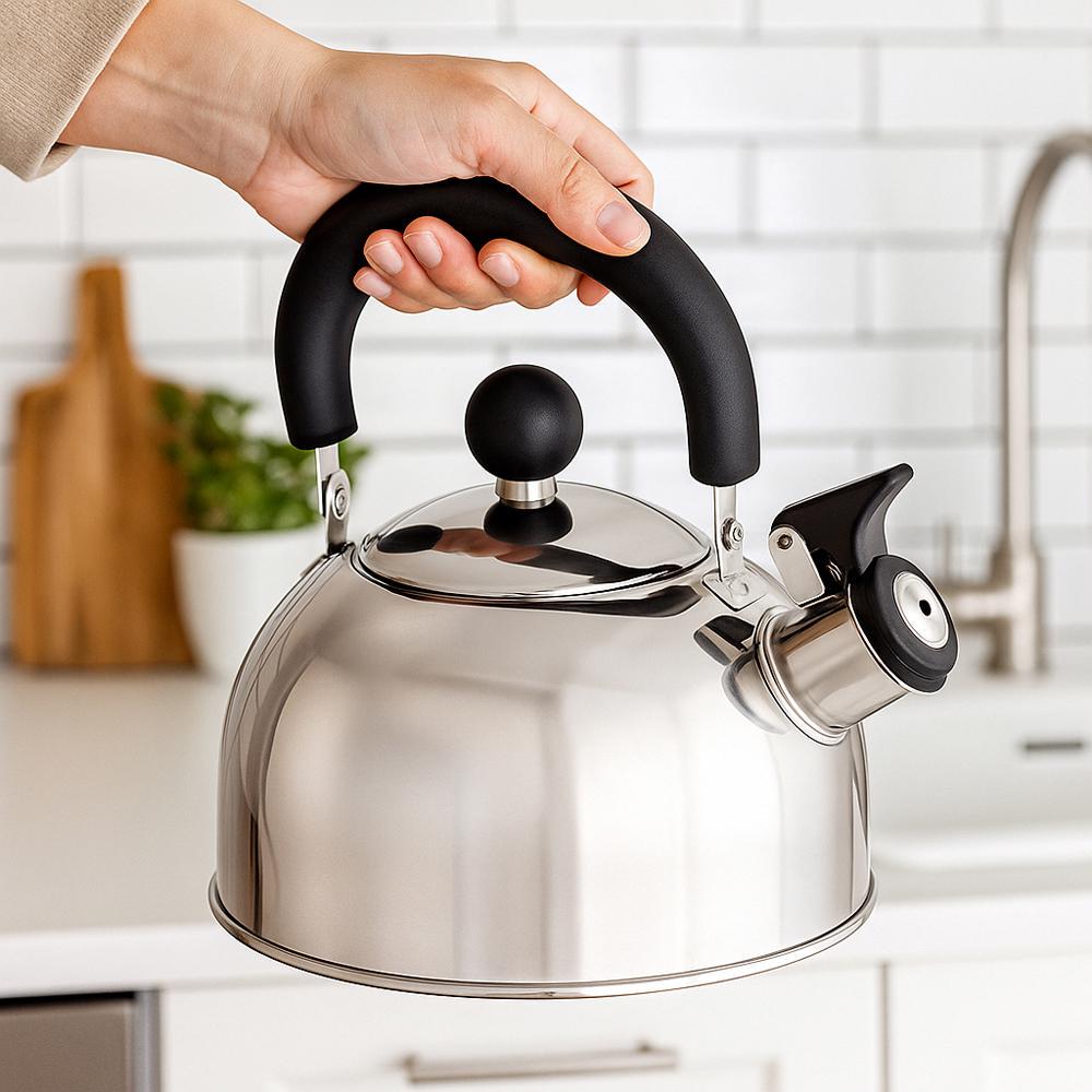 Чайник для плиты со свистком UniSteel нержавеющая сталь одинарное дно 1,4 л (03-MH-4183) - фото 5 Чайник для плиты со свистком UniSteel нержавеющая сталь одинарное дно 1,4 л (03-MH-4183) - фото 5