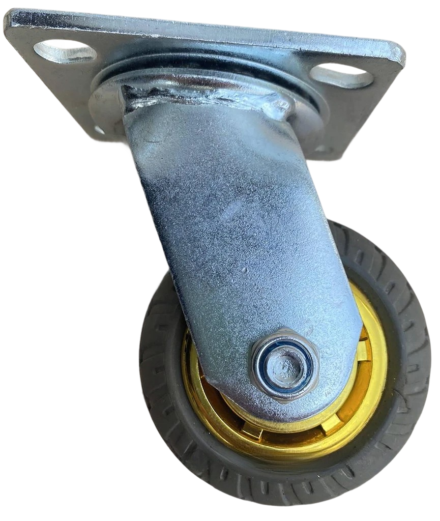 Колесо поворотное на шарикоподшипнике из эластичной резины 100 мм Серый (2332169112) - фото 2