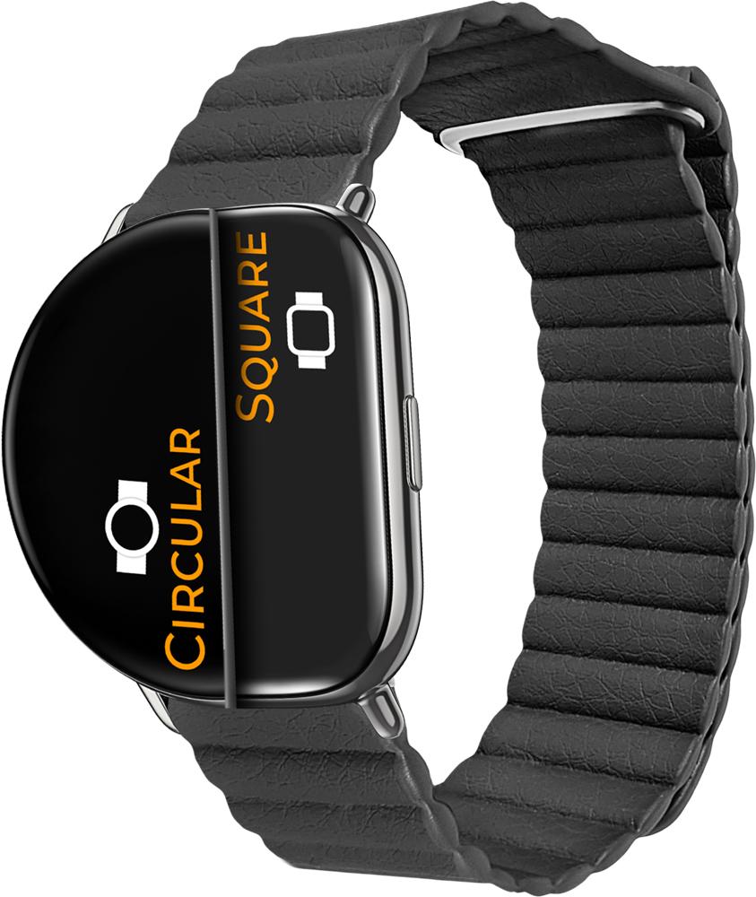 Ремешок кожаный Genis для ZEPP E Square/Circular Black (26511-2B)