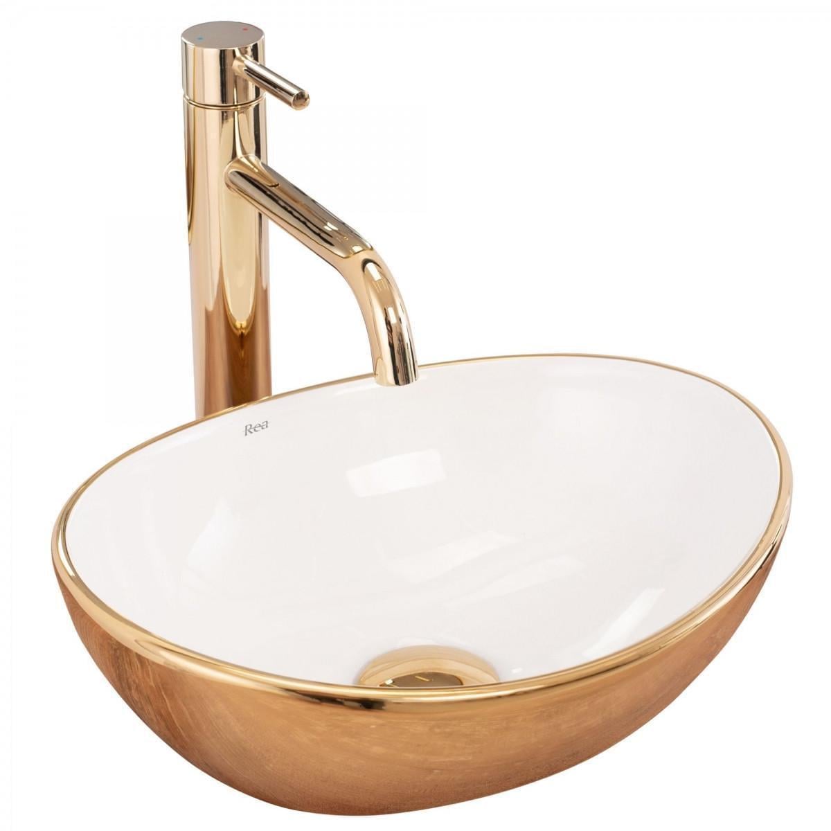 Умывальник накладной Rea SOFIA Gold/White (2808389820) Умывальник накладной Rea SOFIA Gold/White (2808389820)