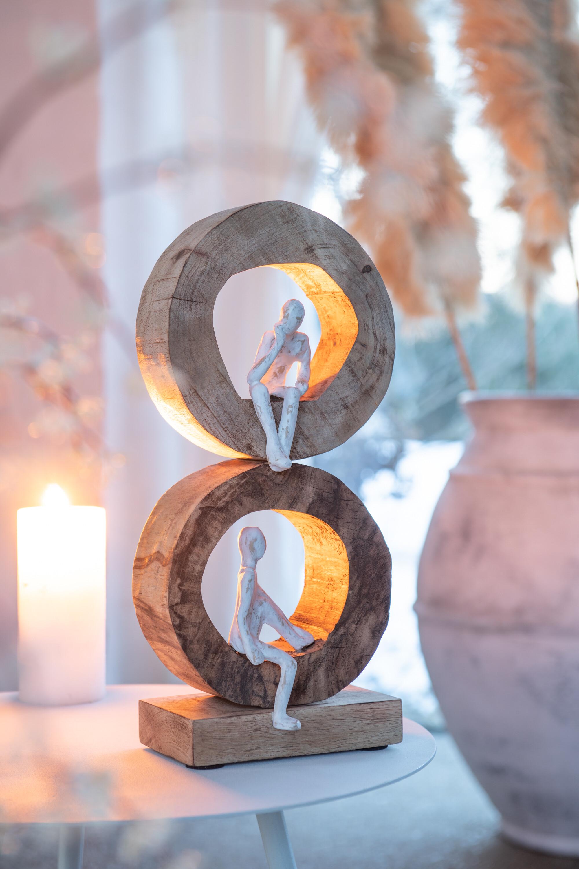 Статуетка люди думають із змістом J-LINE із дерева манго 44 см