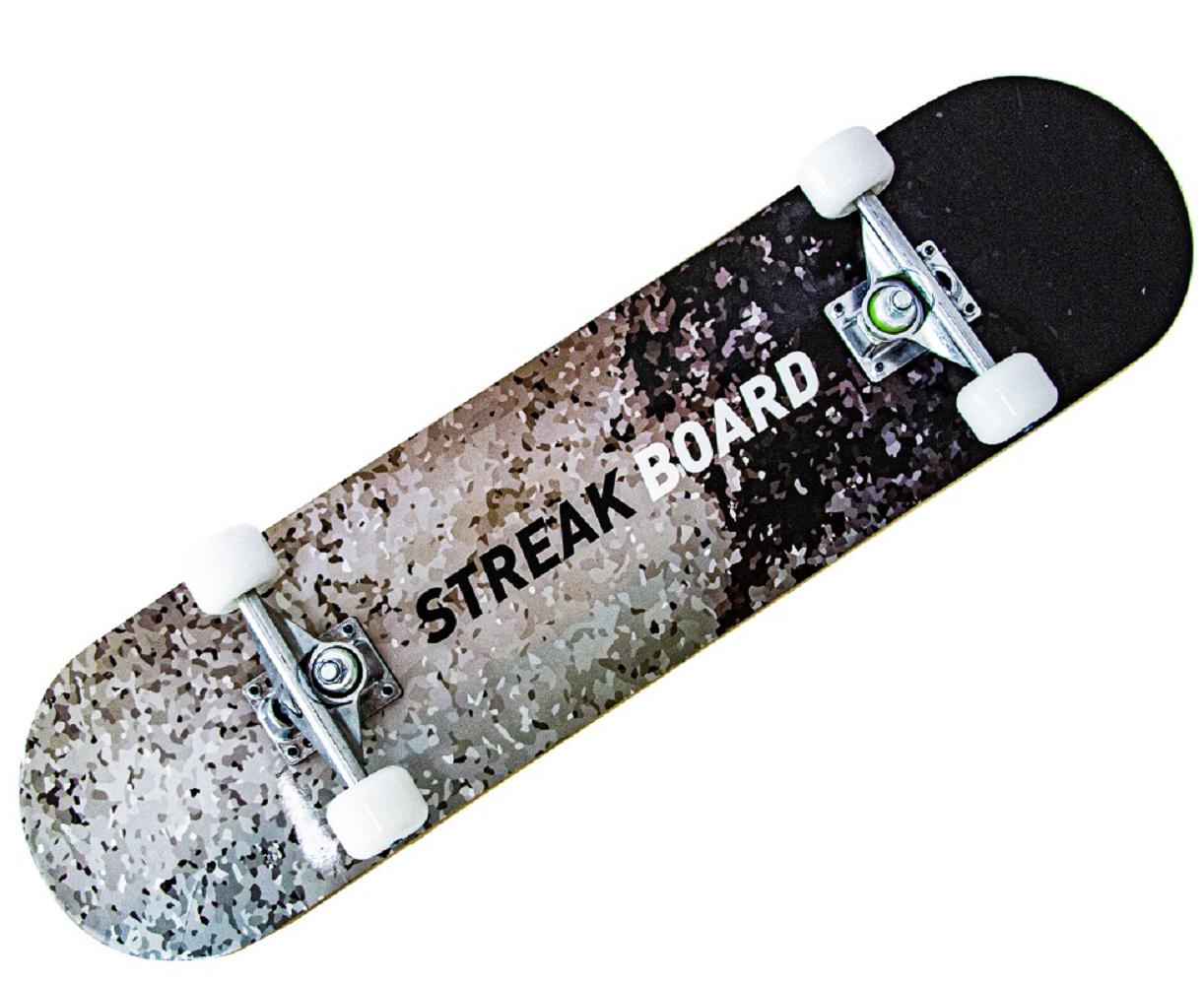 Скейтборд деревянный StreakBoard Black/White (129436502)