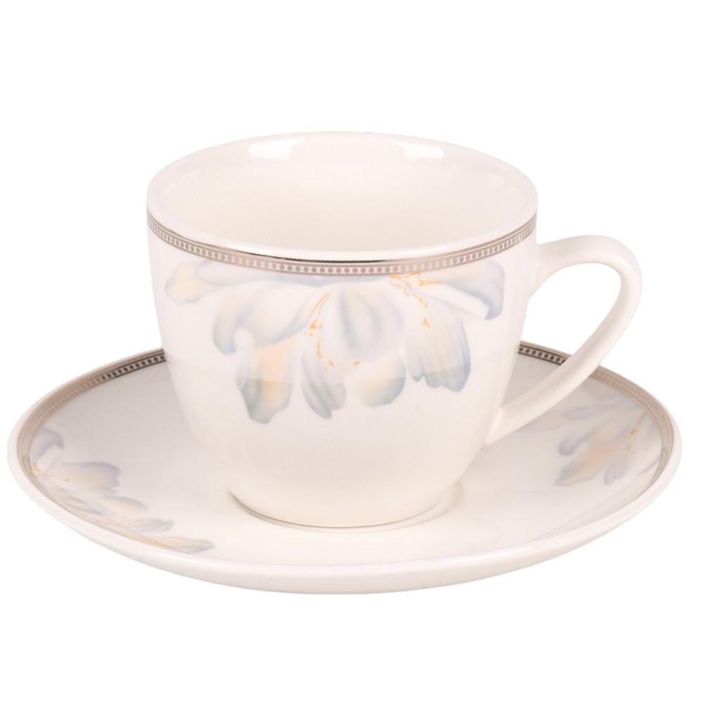 Чашка с блюдцем Floral R34230-2 230 мл Белый с голубым (35575443)