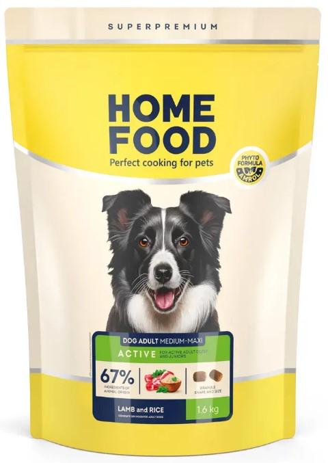 Корм сухий для дорослих собак середніх та великих порід Home Food Ягнятина та рис активні собаки та юніори 1,6 кг (00-00022985)