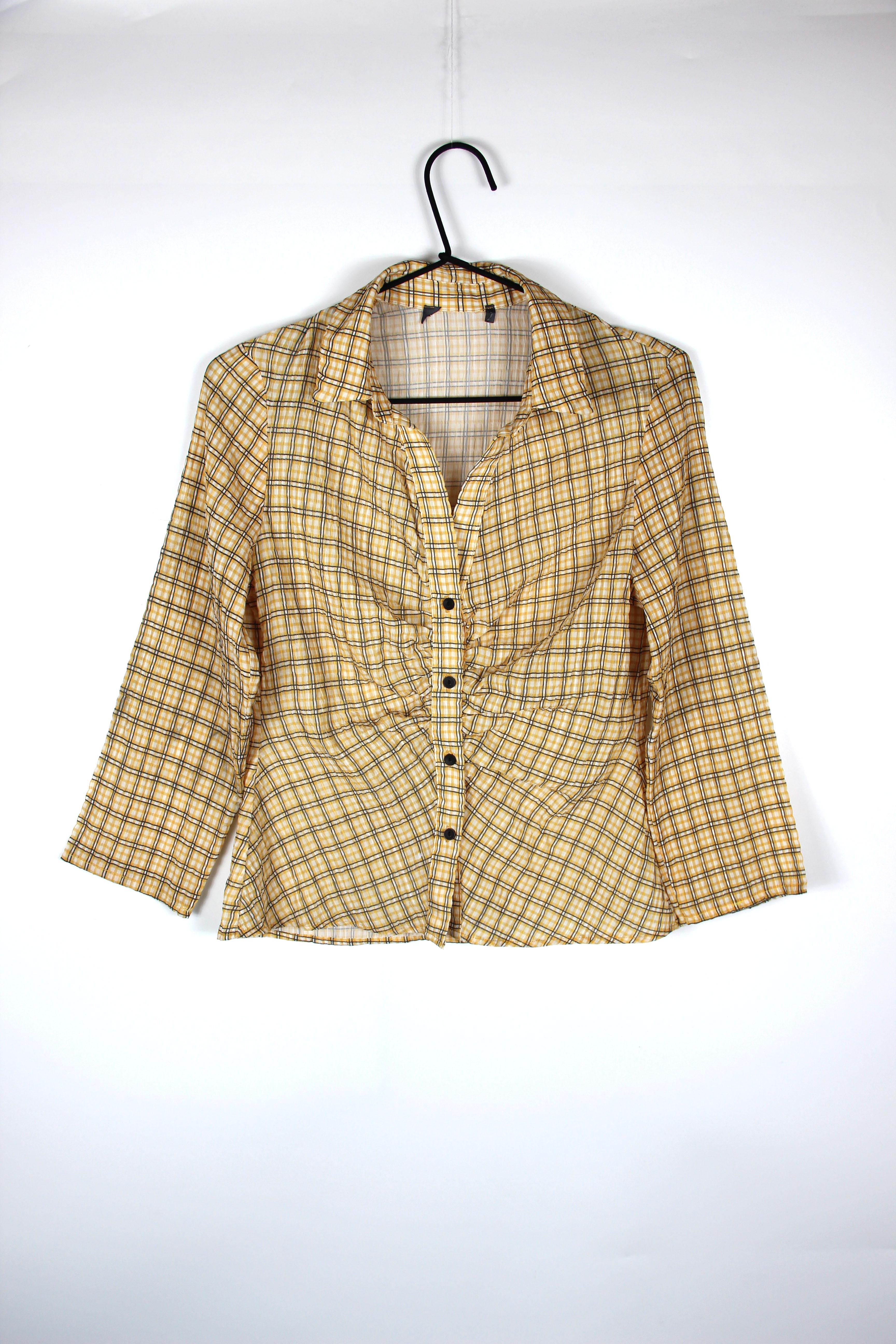 Рубашка PRIMARK 100244 клетка S Желтый