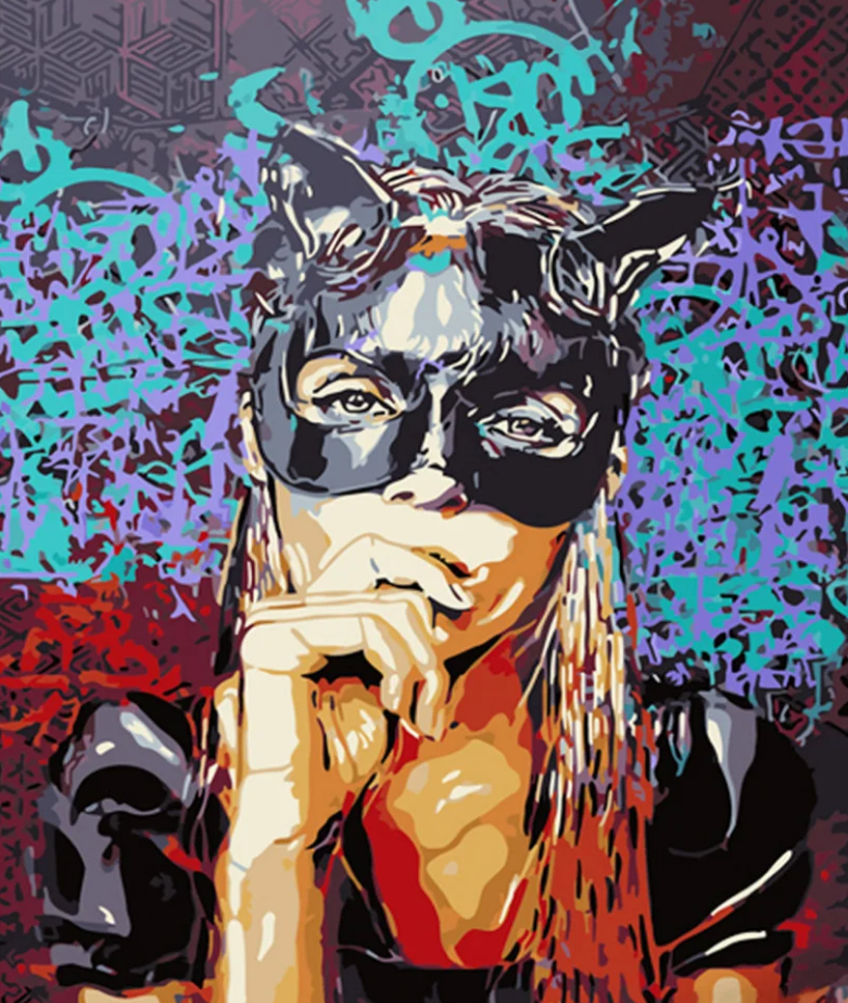 Картина по номерам Strateg Женщина-кошка 40x50 см (GS557)