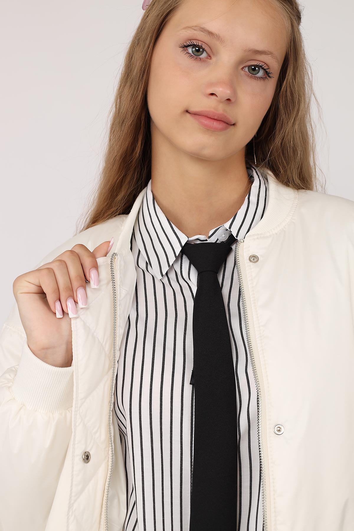 Бомбер жіночий ЦБ-00282183 р. 42 Молочний (SKT001079807) - фото 2