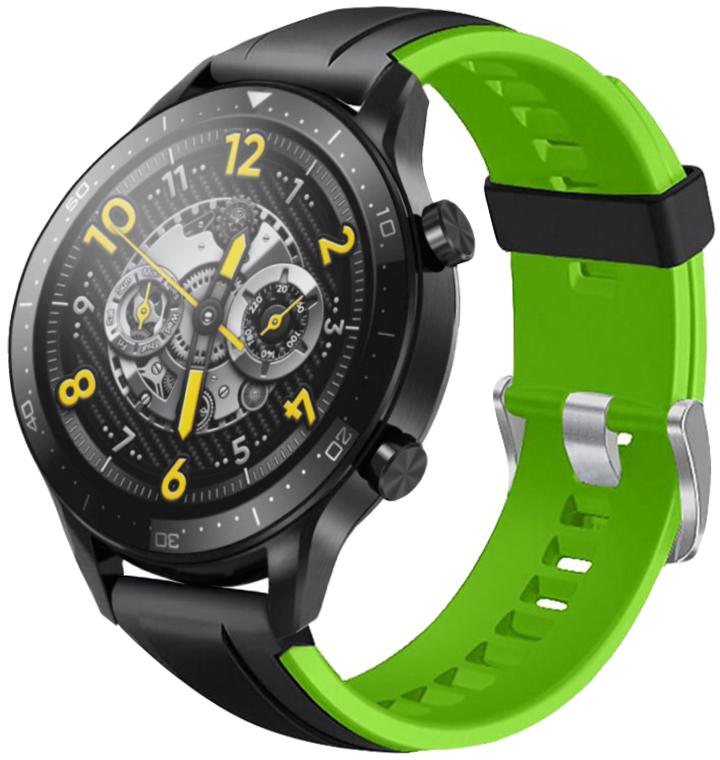 Ремешок Coholl для Realme Watch S Pro 22 мм Black Green (22612-4A)