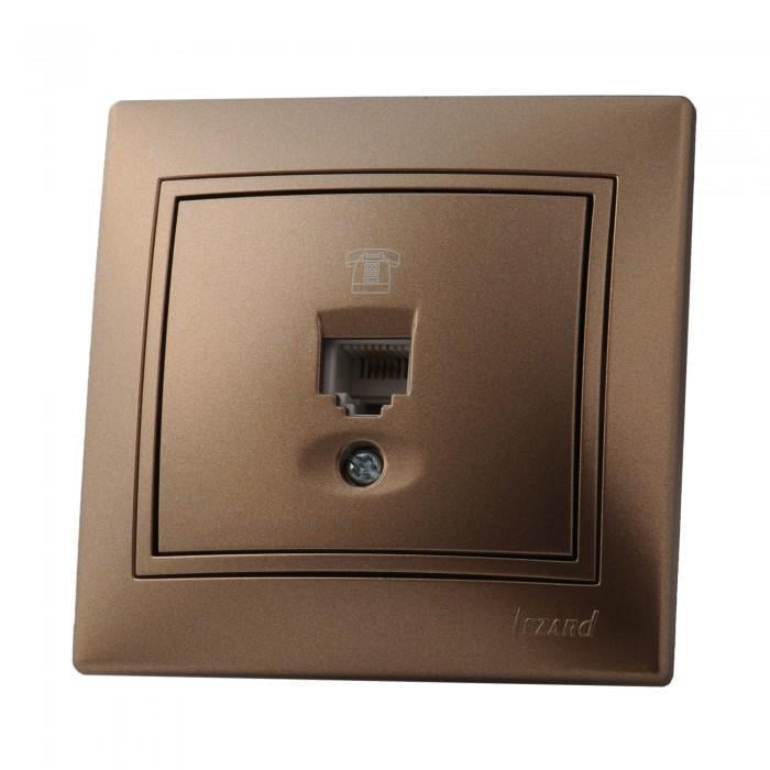 Розетка телефонна MIRA з вставкою Світло-коричневий перламутр