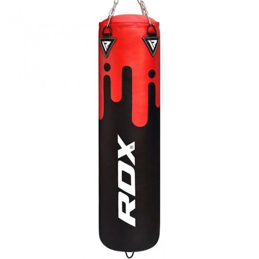 Мешок боксерский RDX Leather Black/Red 1,5 м 45-55 кг