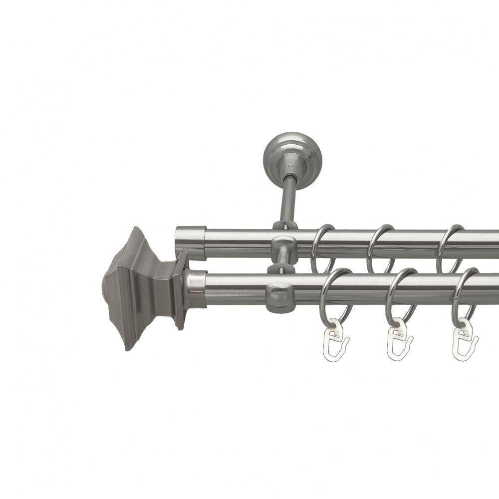 Карниз трубчастий Orvit Борджеза дворядний 19/19 мм 240 см Нержавіюча сталь (000-8740) - фото 1