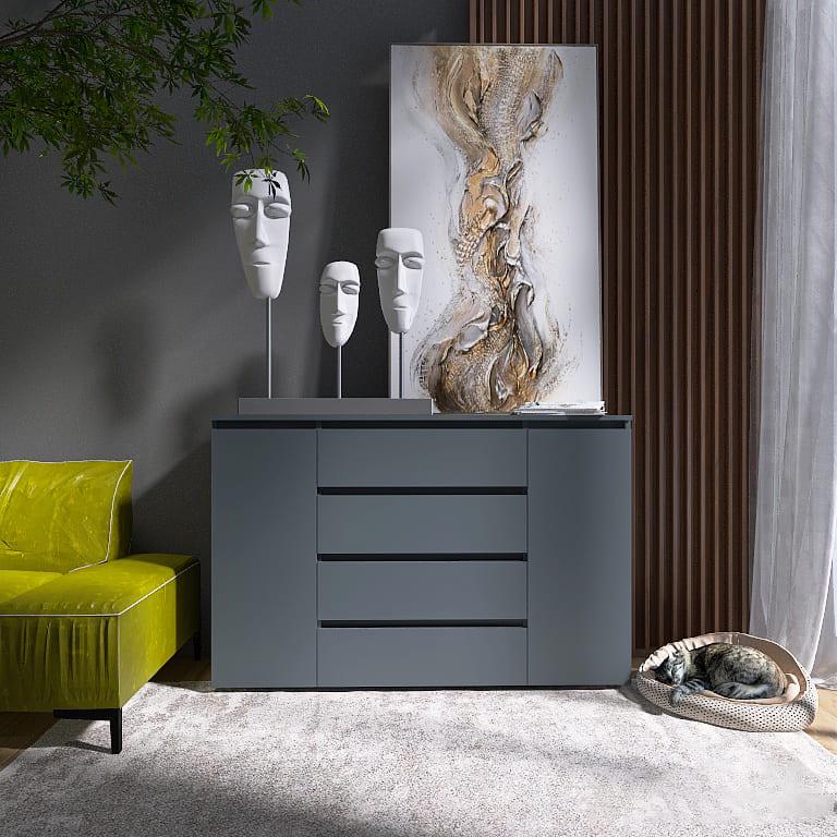 Комод на 4 ящика Еверест Лайт КЛ-4 Графитовый