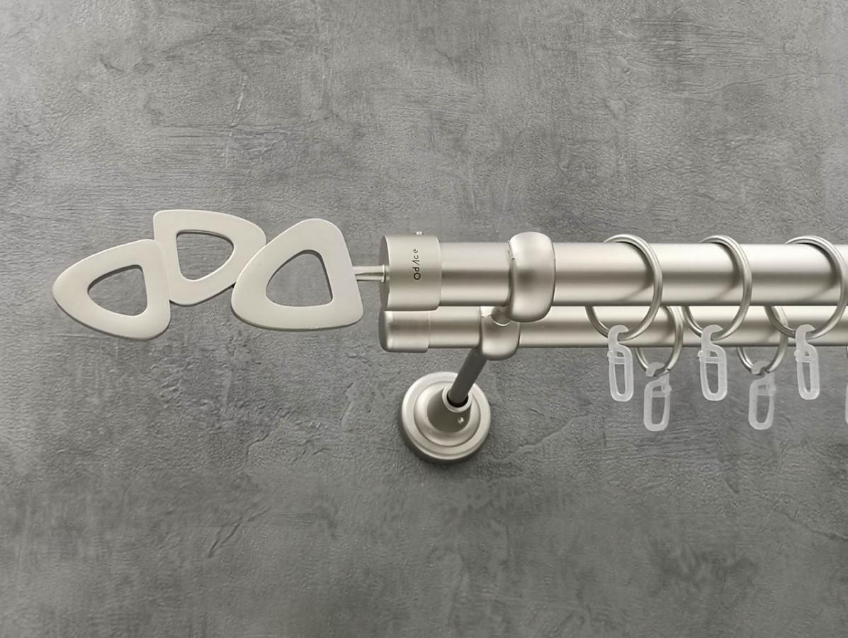 Карниз Quadrum Лилет гладкая штанга двойной открытый 25/19 мм 200 см Сатин (264768141)