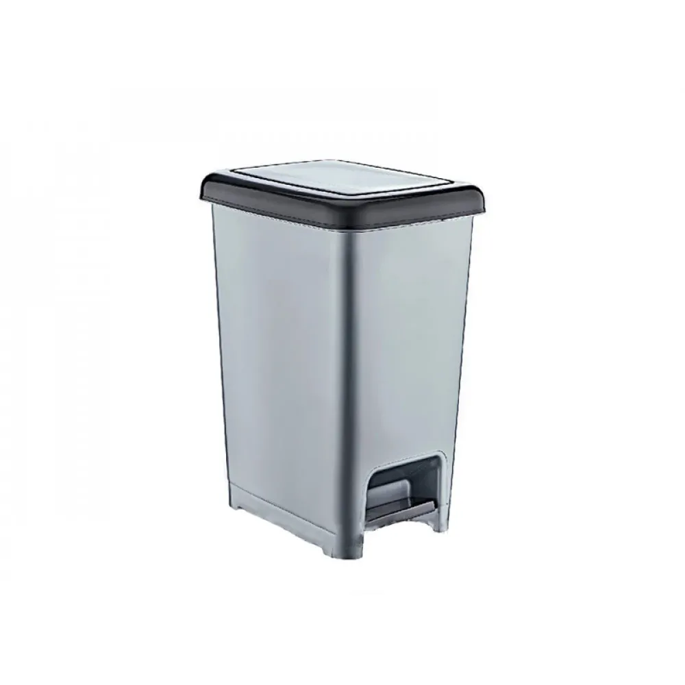 Ведро с педалью Slim Dunya для мусора 15 л Темно-серый (1-1-57034)