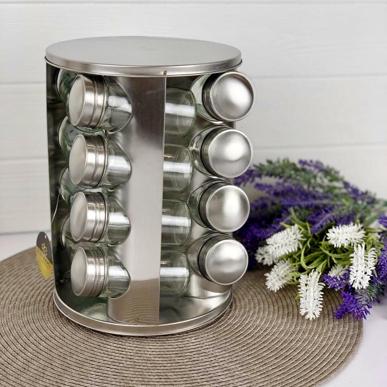 Набор для специй на подставке Edenberg EB-4024 16 емкостей из нержавеющей стали (2530557662) - фото 2