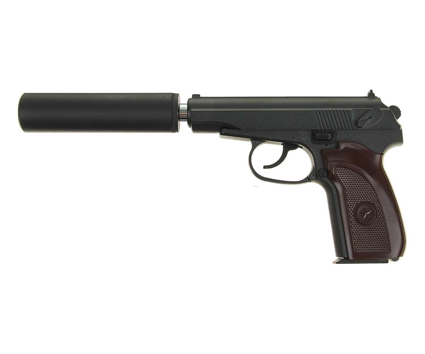 Детский страйкбольный пистолет Galaxy G.29A ПМ с глушителем