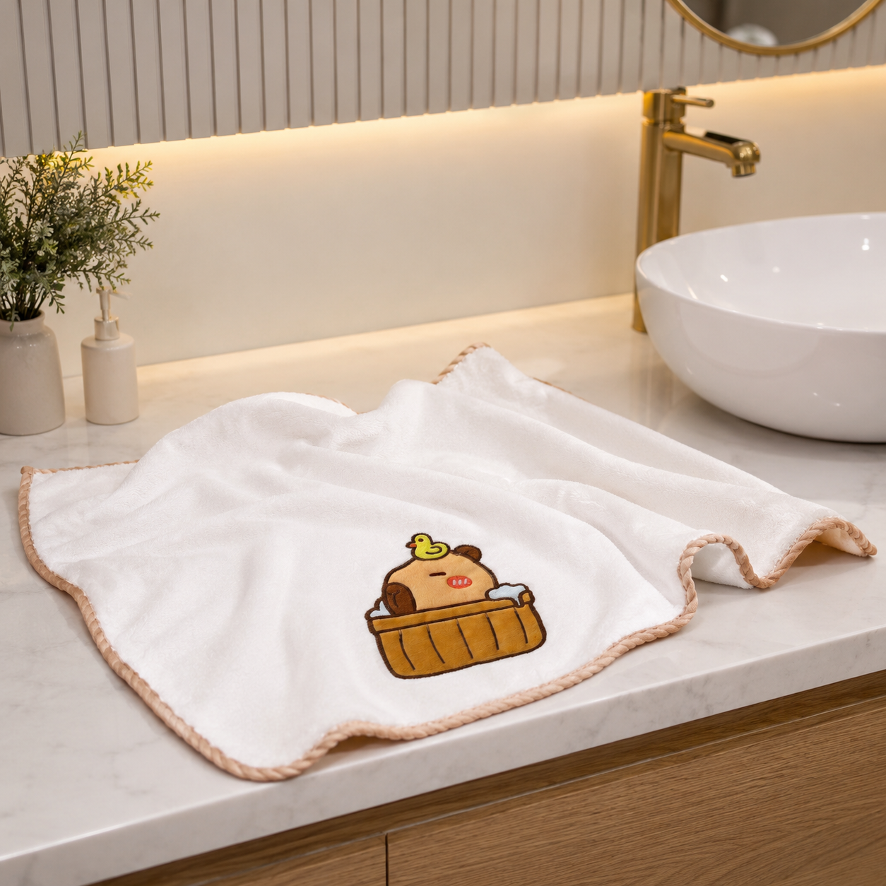 Полотенце Malloory Home Капибара микрофибра 100х50 см Белый