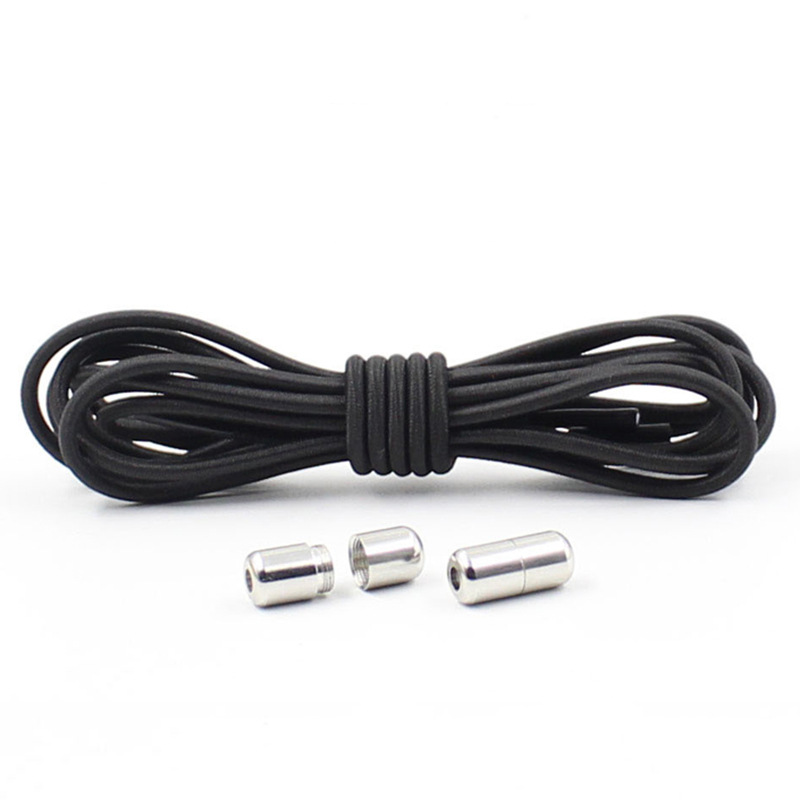 Шнурки резинки с фиксаторами 2 шт. Черный (11549)