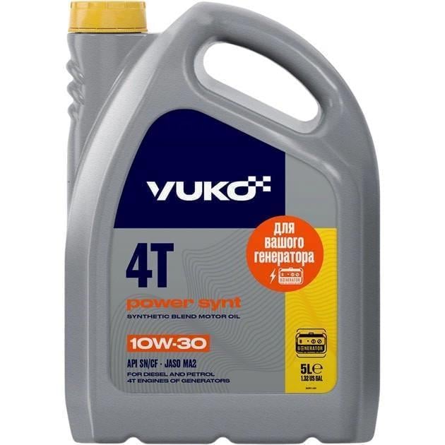 Моторное масло YUKO POWER SYNT 4Т 10W-30 API SL/CF JASO MA2 5 л (22483)
