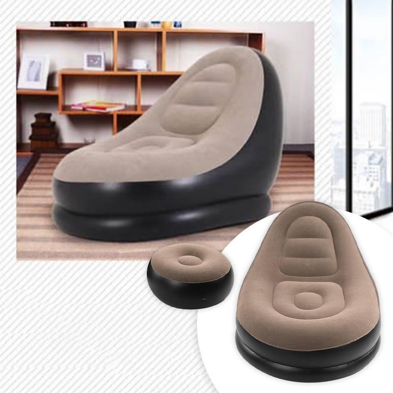 Крісло надувне Air Sofa з пуфом-підставкою для ніг Brown - фото 6