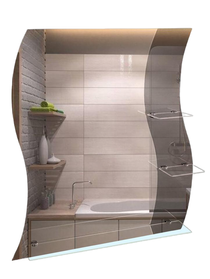 Дзеркало навісне Tobi Sho хвилясте з трьома полицями FG-40м 550х687х120 (7bn5688)