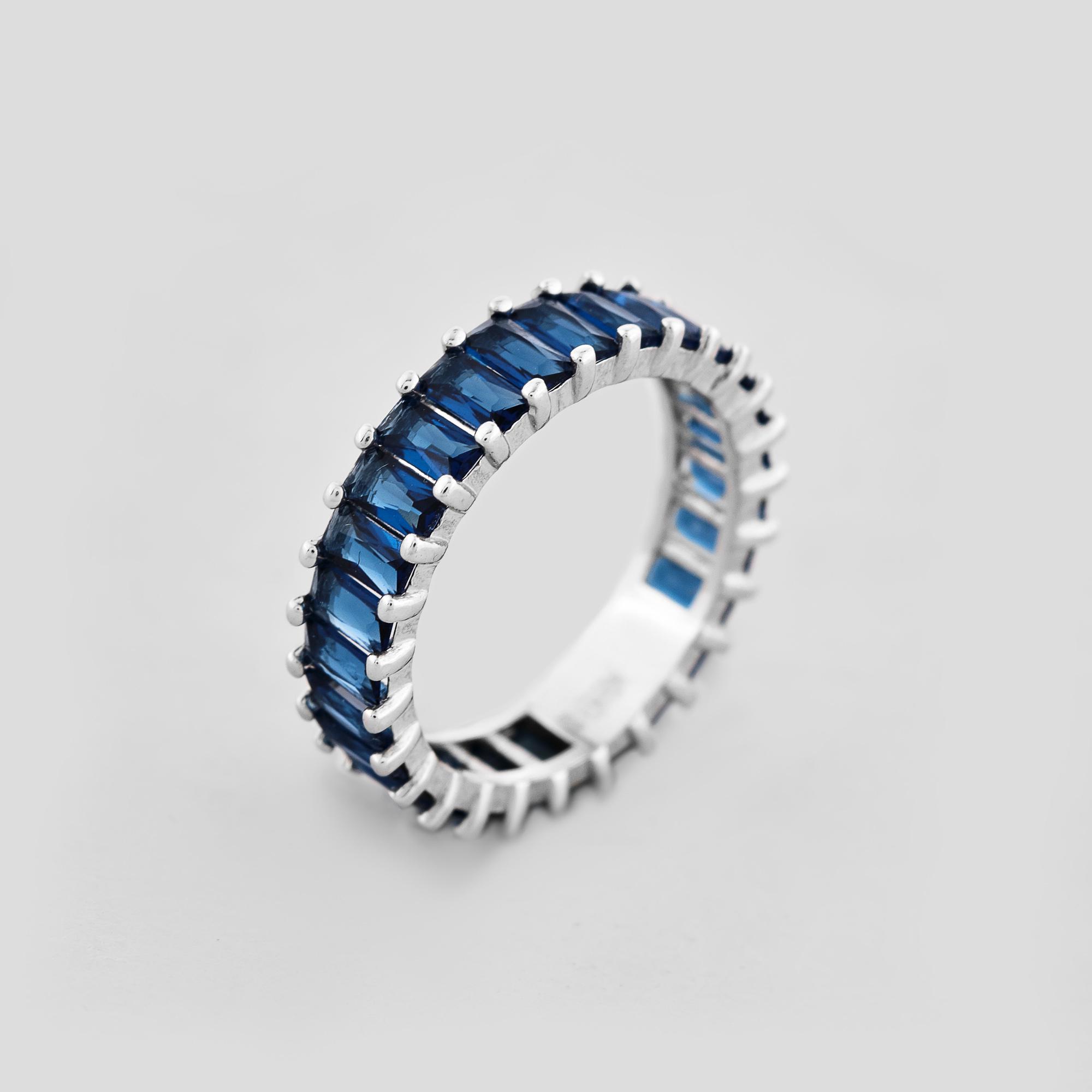 Серебряное кольцо Minimal Оттенок небес р. 17,5 (18228)