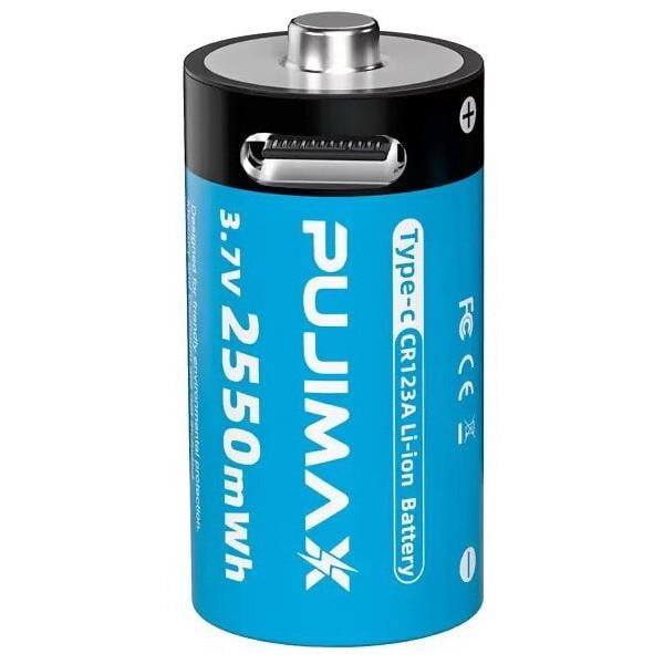 Акумулятор Pujimax CR123A з Type-C 800 mAh Blue (2575995428)