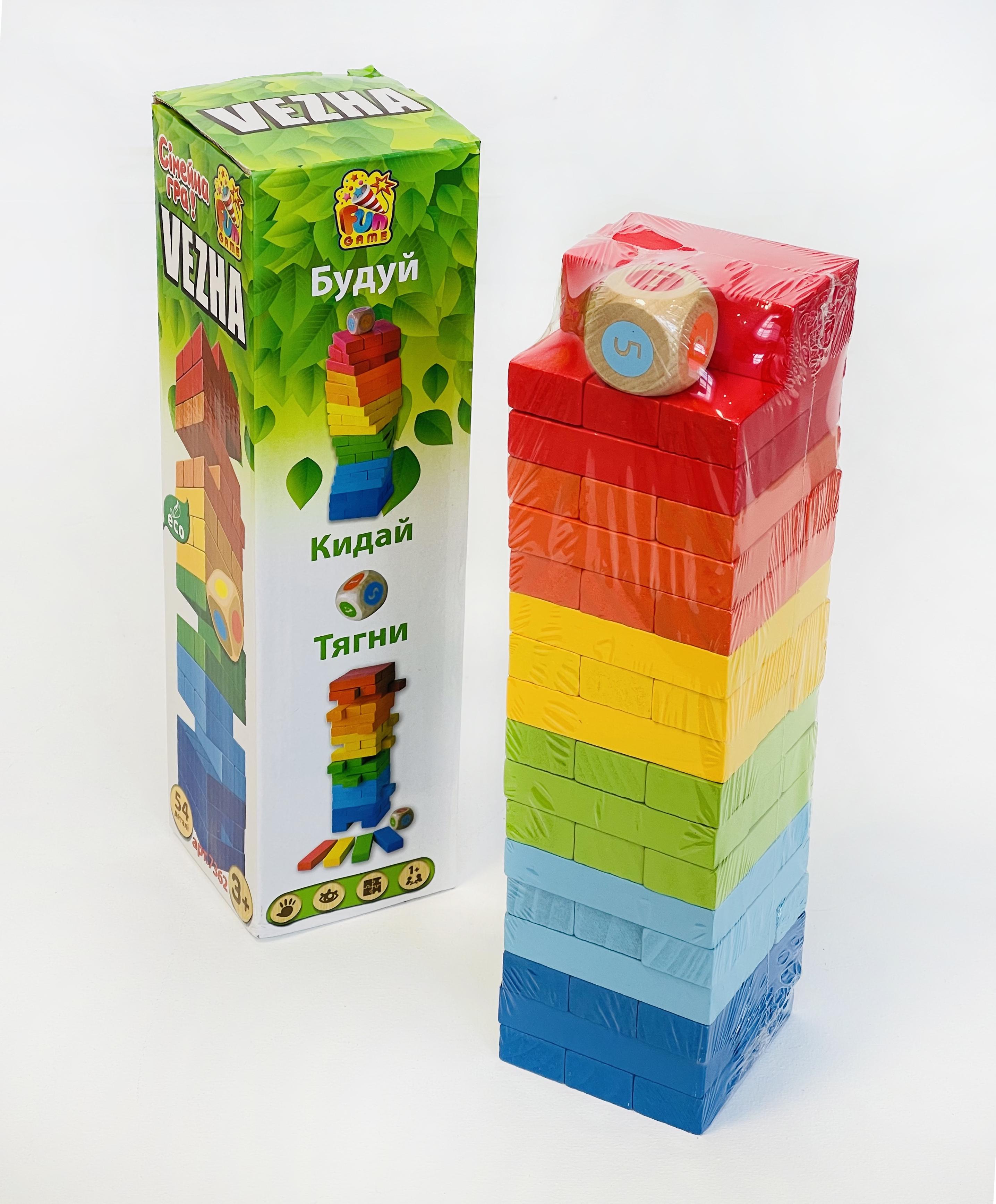 Детская деревянная развивающая игрушка кубики башня Oray