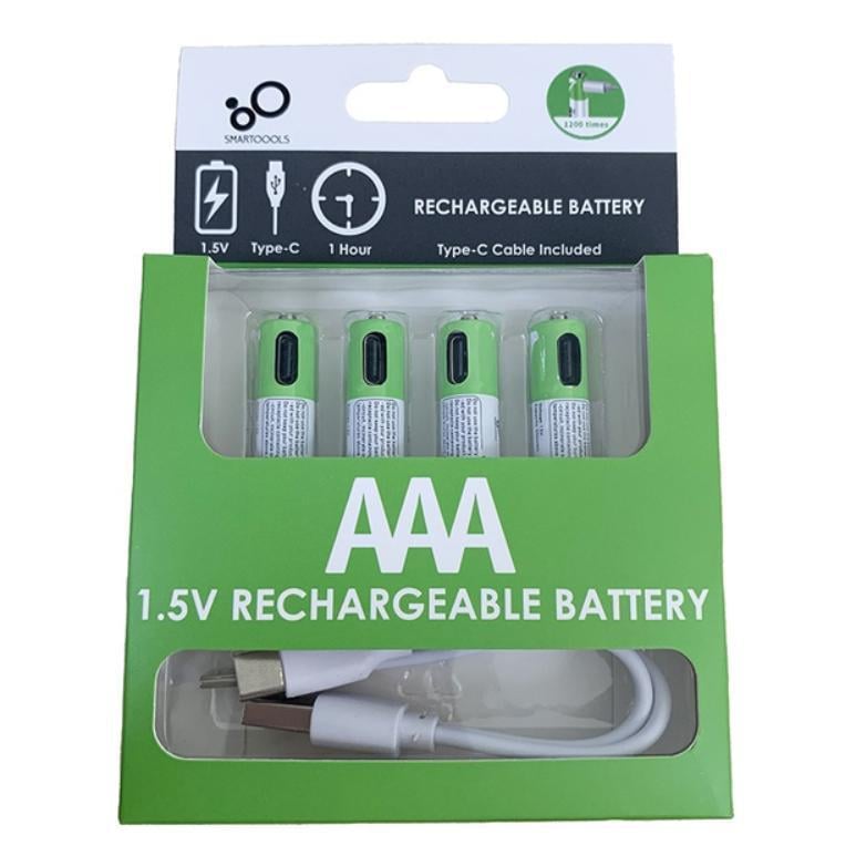 Аккумуляторные батарейки SMARTOOOLS AAA Li-ion 750 мВт/ч 1,5 В Type-C 4 шт. (10108)