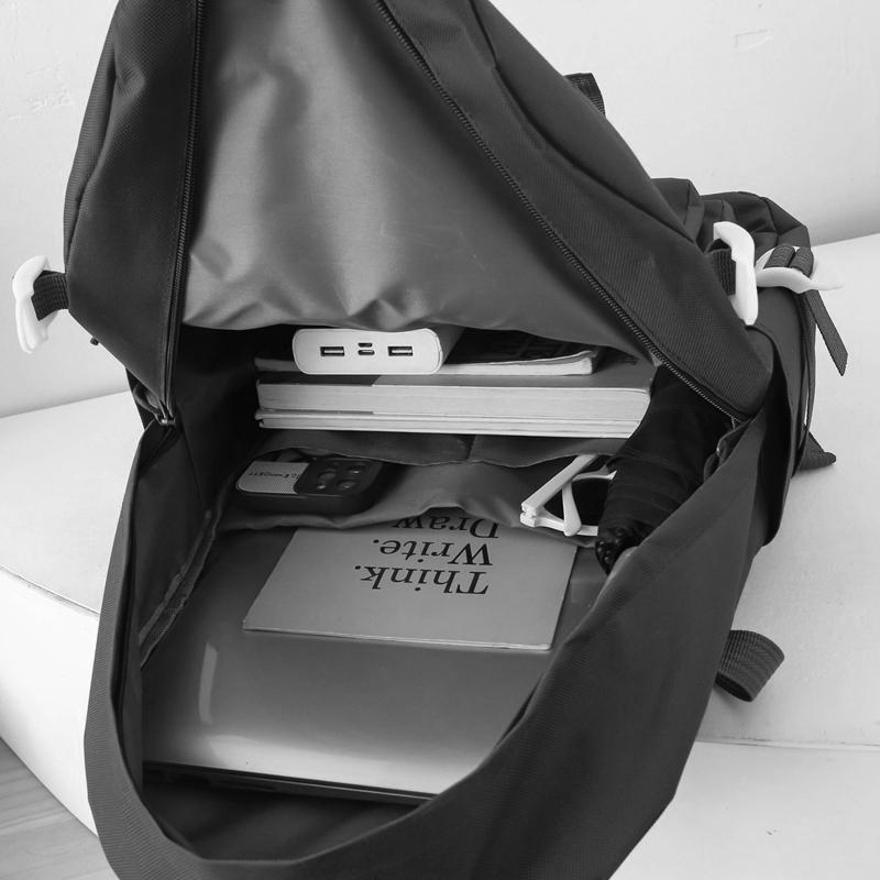 Рюкзак школьный набор DILUOQI 5в1 подростковый для девочки 5-11 класс сумка-шоппер/клатч/пенал Черный (28110614) - фото 7 Рюкзак школьный набор DILUOQI 5в1 подростковый для девочки 5-11 класс сумка-шоппер/клатч/пенал Черный (28110614) - фото 7