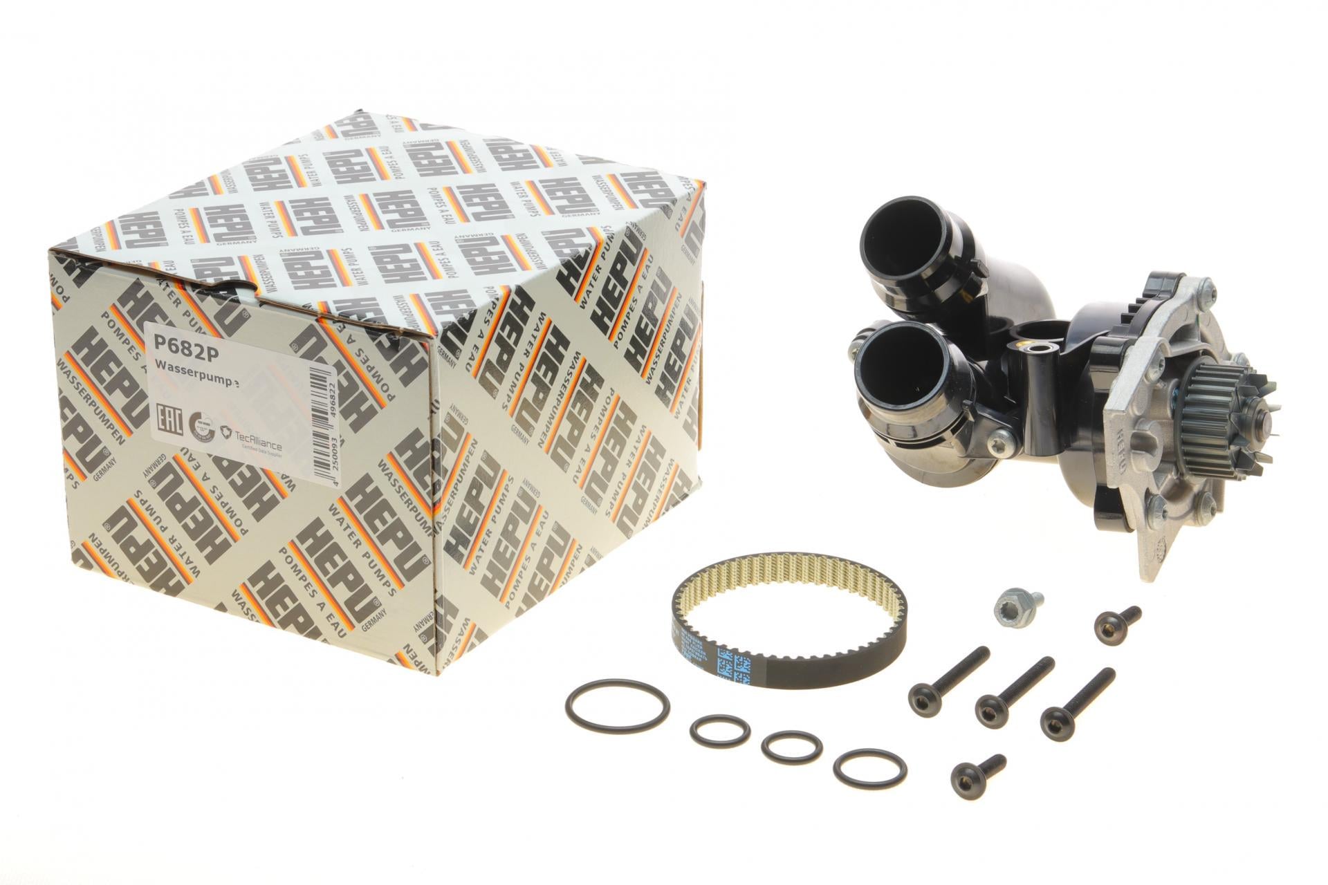Помпа води Hepu Audi A3-A8 1.8TFSI/2.0TFSI/Skoda Octavia 1.8TSI/2.0RS/VW Golf V/VI 2.0TSI 06- пластик (P682P)