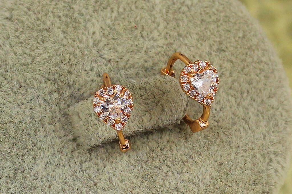 Серьги детские Xuping Jewelry сердечко в ободке 1,2 см Золотистый (2563496387)