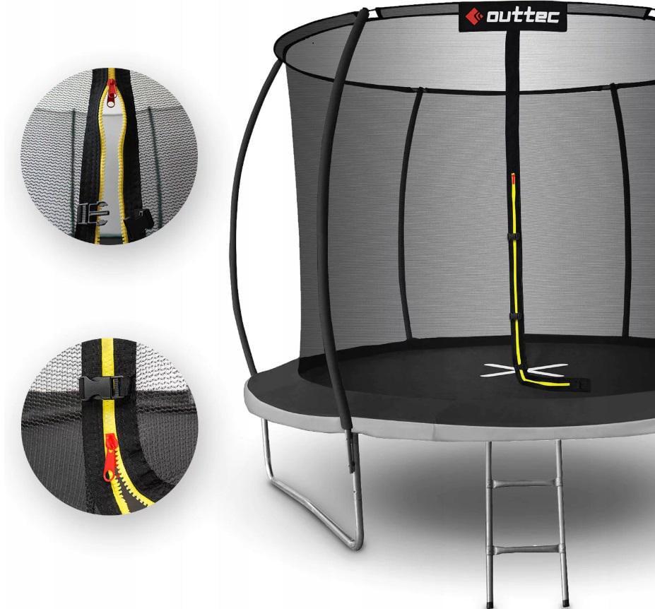 Батут Outtec Pumpkin з внутрішньою сіткою 12 футів 374 см Чорно-сірий (426762) - фото 4 Батут Outtec Pumpkin з внутрішньою сіткою 12 футів 374 см Чорно-сірий (426762) - фото 4