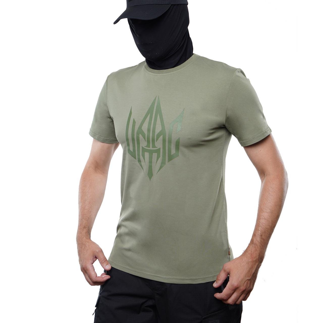 Футболка UATAC с большим принтом UATAC Трезубец L Olive (2733763479)
