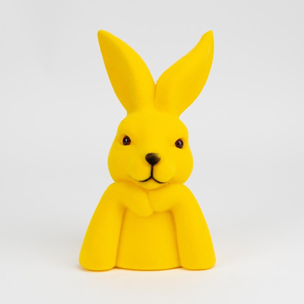 Фигурка флоковая Пасхальный кролик 25 см Желтый
