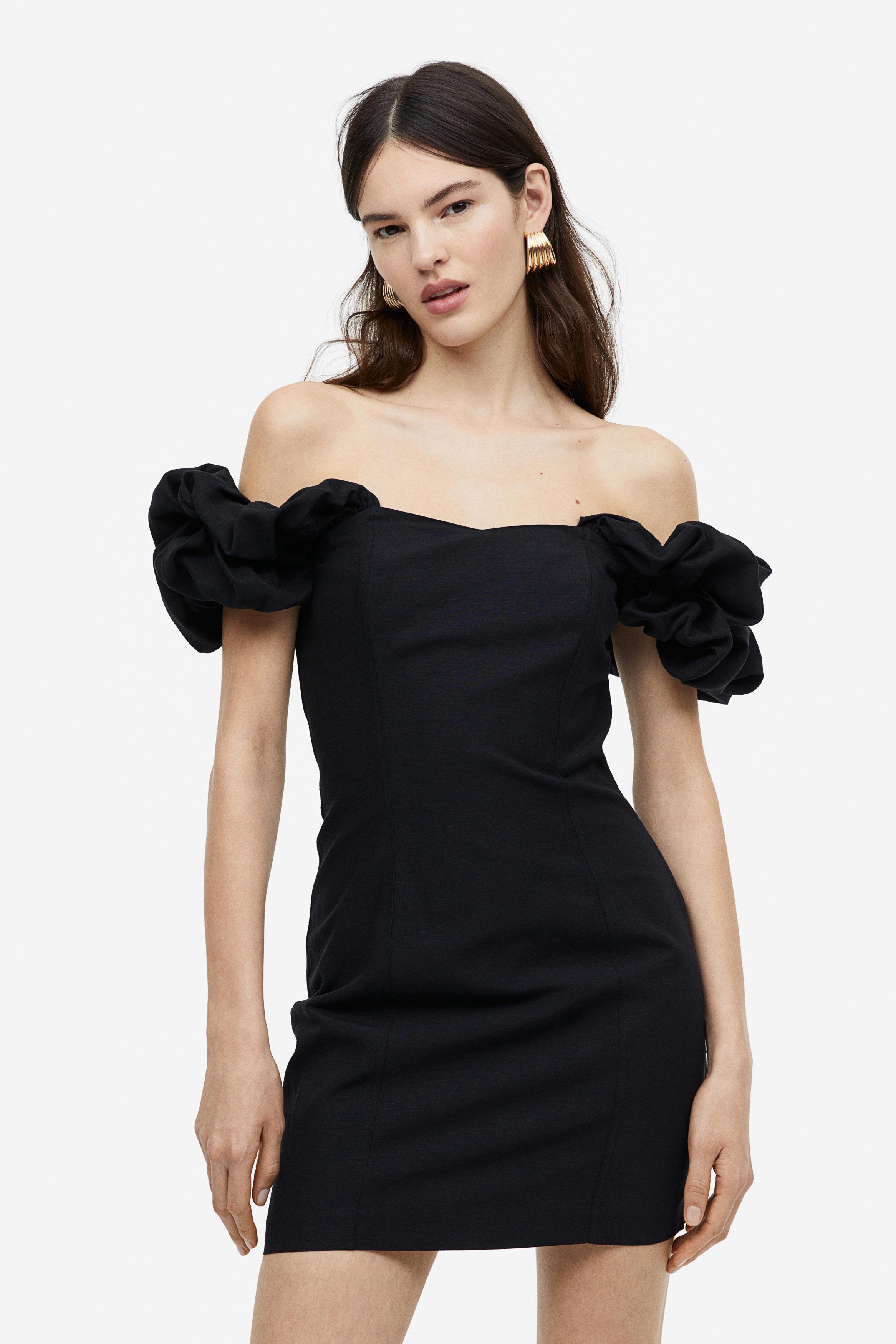 Платье лен бленд M Черный (1154526wer)