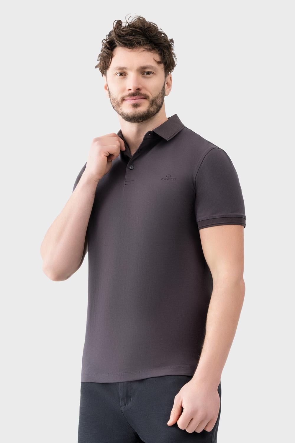 Футболка-поло Avecs из трикотажа Double Face M Серый (30591/17-M)