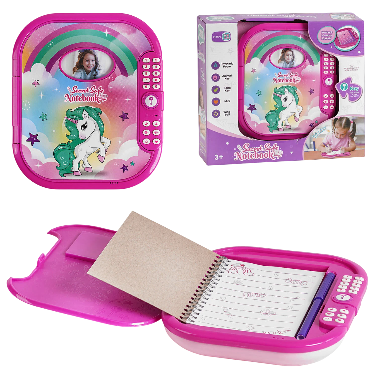 Сейф ігровий звук/пісні/блокнот з фломастером Pink (120836) - фото 2